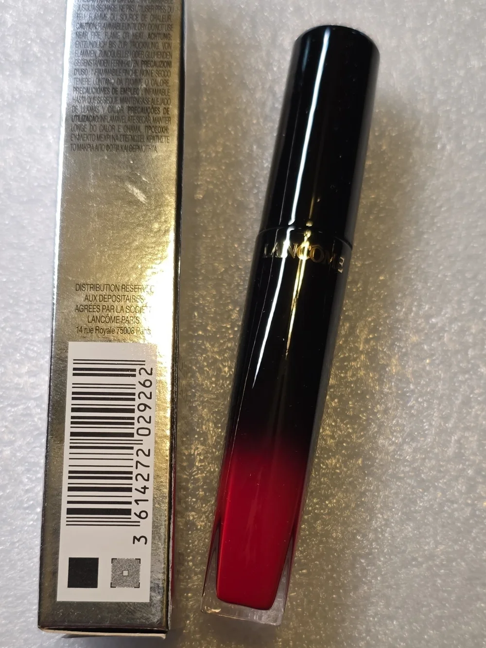 L'Absolu Lacquer Liquid Lipstick — 168 Rose Rouge (Pink/Red)
